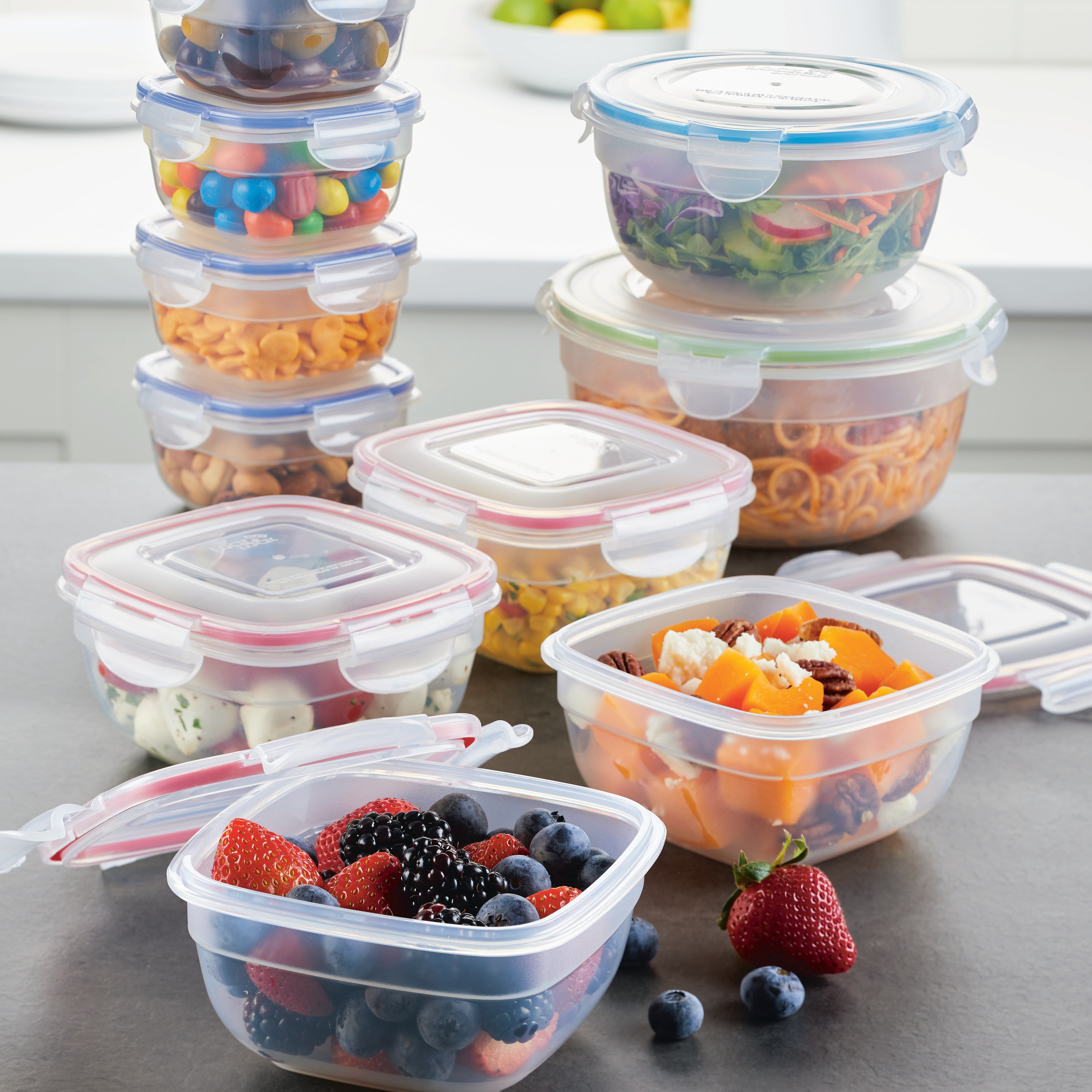 Lock & Lock Easy Essentials Color Mates Assorted Food Storage