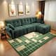 Option 3 Seater with Ottoman Green