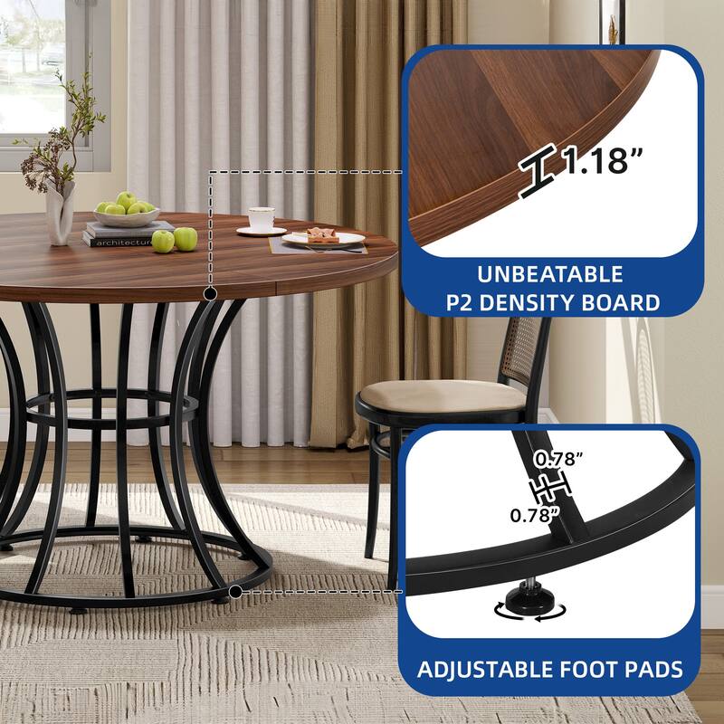 Moasis Modern Faux Marble 45" Large Round Dinning Table for 4-6 People