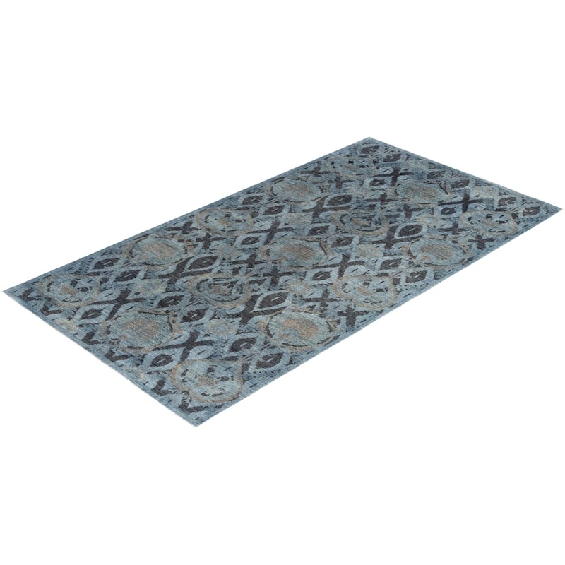 Overdyed, One-of-a-Kind Hand-Knotted Area Rug - Gray - 6' 3" x 11' 4"