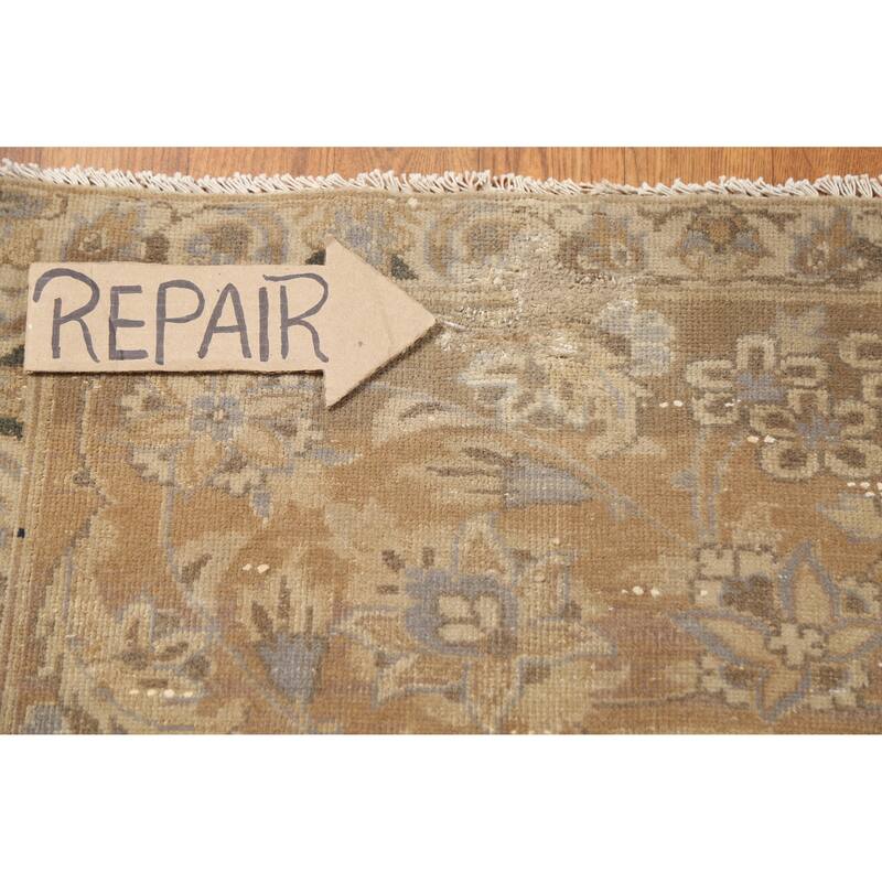Hand Knotted Oriental 100% Wool Carpet Traditional Floral Brown Najafabad Area Rug - 12' 11'' X 9' 6''