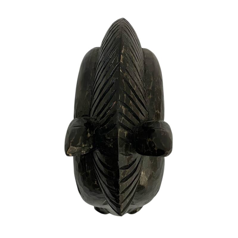 Mango Wood Trojan Horse Head Sculpture Rustic Finish - 16" Black - 9.5" x 4" x 16"