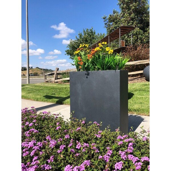 DurX-litecrete Lightweight Concrete Modern High Charcoal Planter
