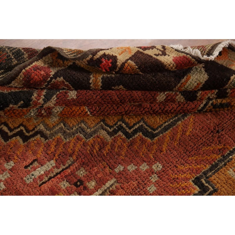 Vegetable Dye Oushak Turkish Vintage Area Rug Hand-Knotted Wool Carpet - 6'6" x 9'11"