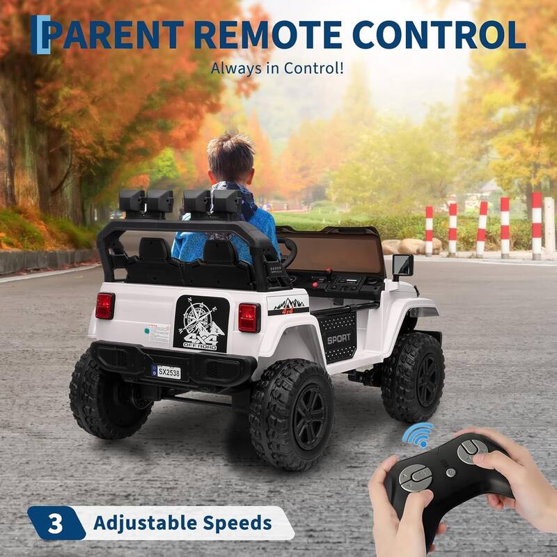 2 Seater Electric Toys Ride On Car with Remote Control, Vehicles for Kids