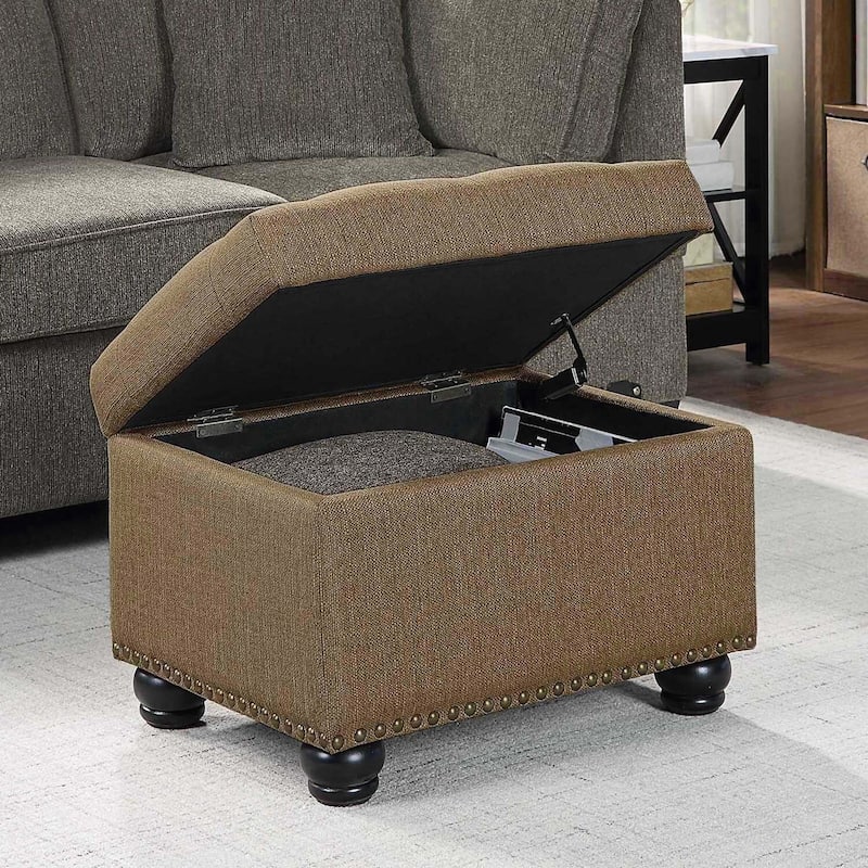 Upholstered Storage Ottoman with Functional Storage Space and Seating Solution for Modern Living Spaces