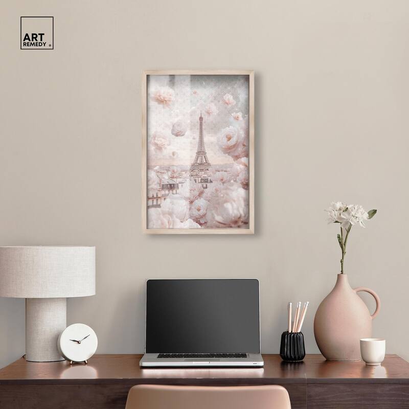 Raining Petals in Paris Shadowbox by Art Remedy