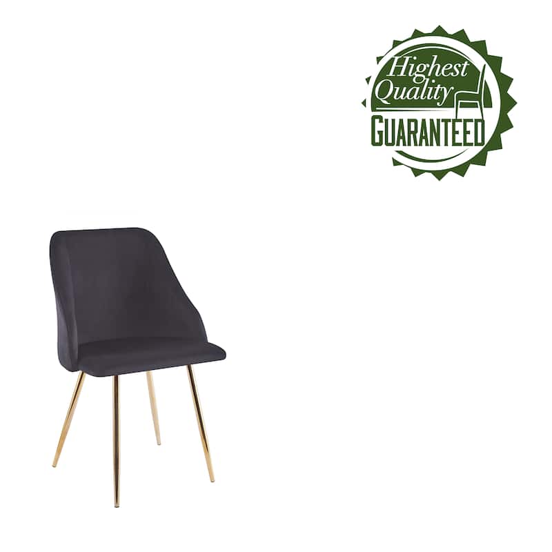 Porthos Home Pema Dining Chairs Set of 2, Velvet, Gold Chrome Legs