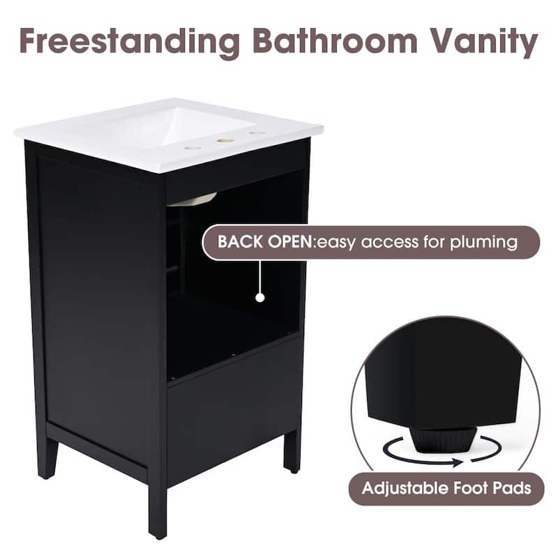 20" Bathroom Vanity with Sink And Soft Closing Door