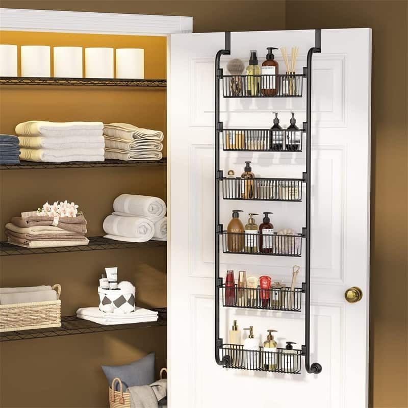 6Tier Over the Door Pantry Organizer HeavyDuty Metal with 6 Baskets