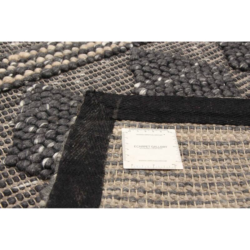 ECARPETGALLERY Braid weave Sienna Grey Wool Rug - 6'0 x 9'0