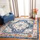 SAFAVIEH Monaco Lillie Boho Medallion Distressed Area Rug - 6'7" x 6'7" Square - Navy/Light Blue