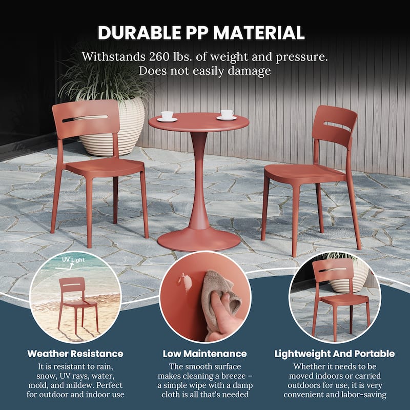 Frond and Form Outdoor Stacking Dining Side Chair (Set of 4)