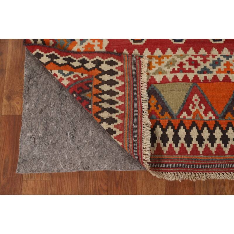 Kilim Qashqai Persian Area Rug Hand-Woven Tribal Wool Carpet - 5'3" x 7'11"