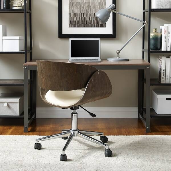 Shop Corvus Mid Century Wood And Metal Adjustable Office Chair Overstock 20882611