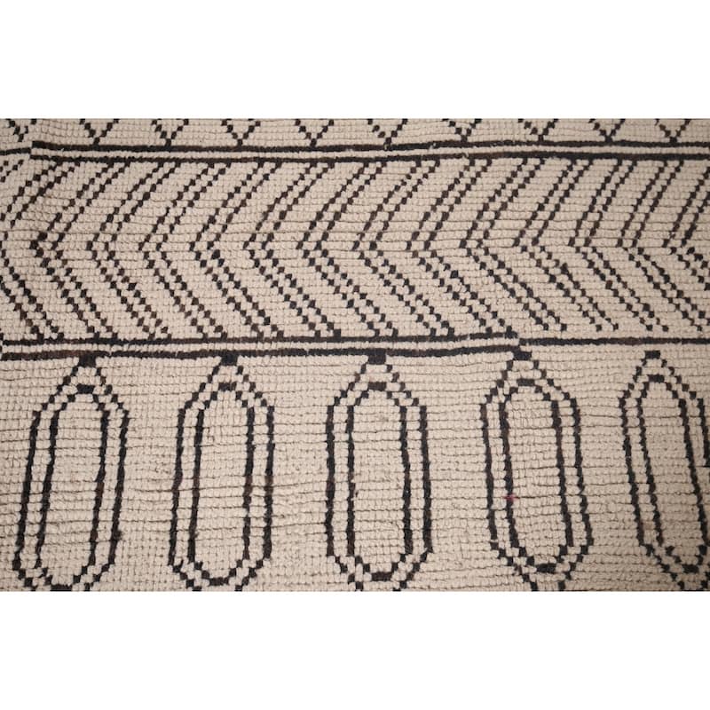 All-Over Geometric Moroccan Modern Area Rug Hand-Knotted Wool Carpet - 8'0"x 10'5"