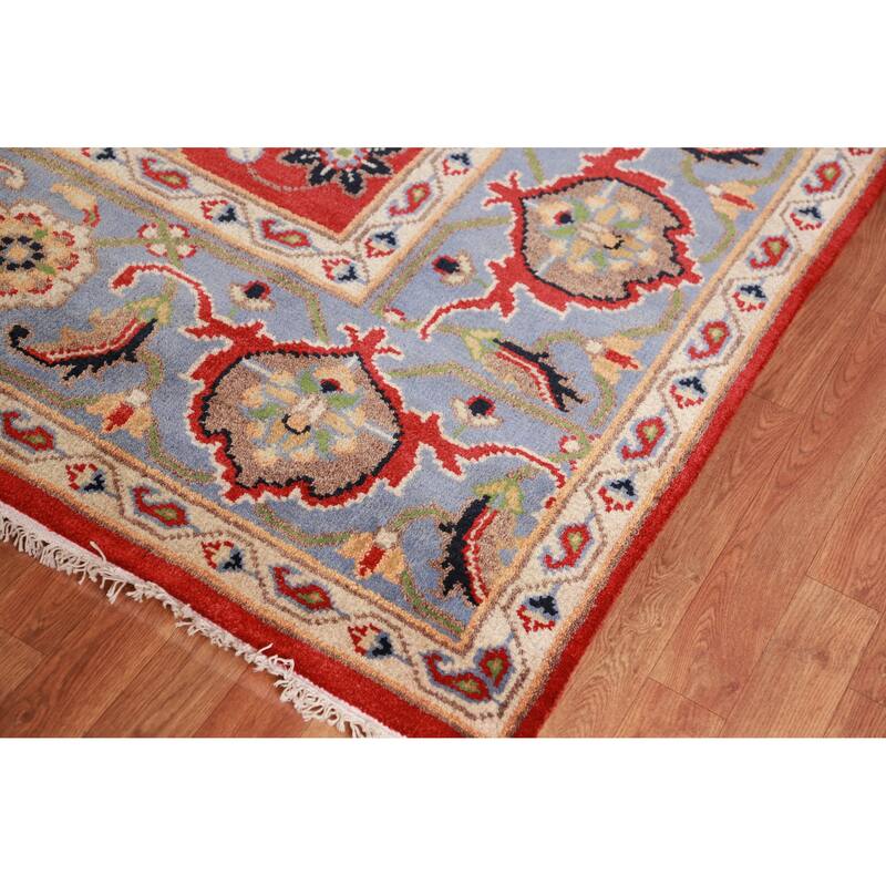 Hand Knotted Oriental 100% Wool Carpet Traditional Floral Red Heriz (serapi) Area Rug - 10' 0'' X 7' 11''