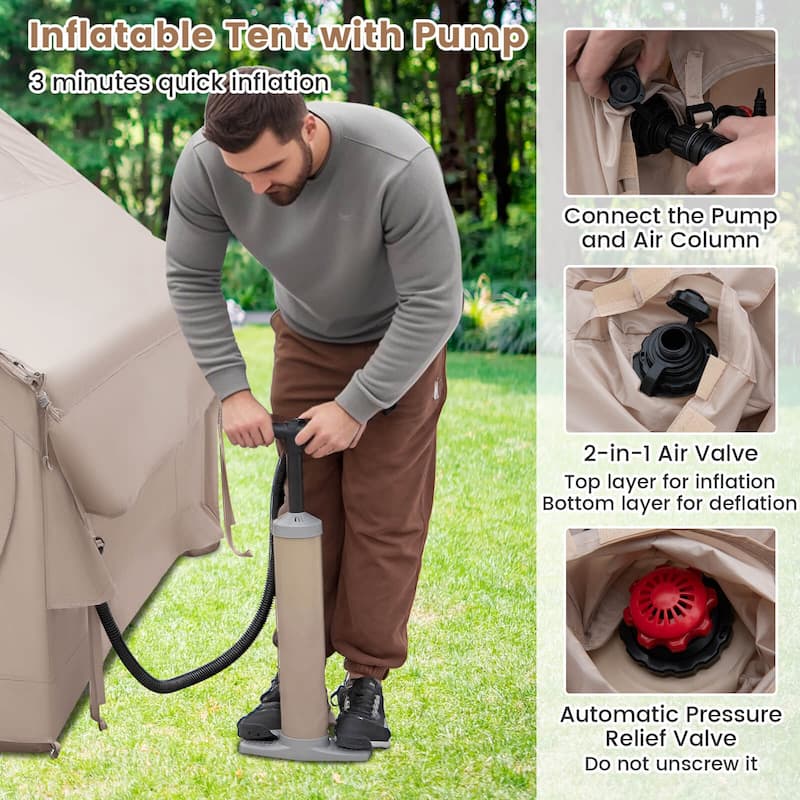 Costway Inflatable Camping Tent 4-6 People Waterproof Blow-up Air Tent - See Details