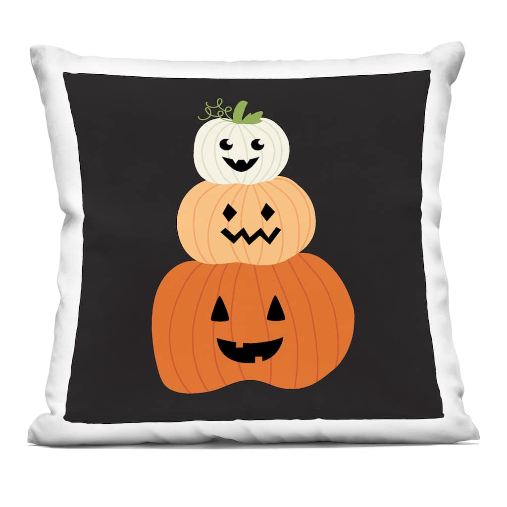 Stupell Happy Jack-o-Lanterns on Black Decorative Printed Throw Pillow Design by Sazerelli Designs