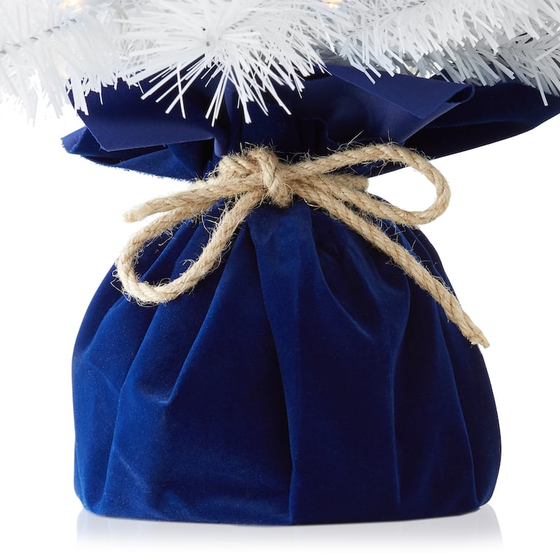 2ft PreLit Artificial Mini Tabletop Christmas Tree with Cloth Base