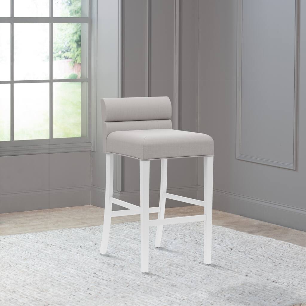 Hillsdale Furniture Desco Wood Upholstered Stool, White