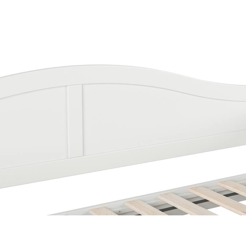 Twin Daybed with Trundle - Nordic Wood Daybed, Sturdy & Durable - White Finish, Space Saving Furniture