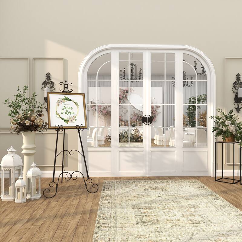 Black Metal Adjustable 3 Tier Scroll Display Easel with Chain Support