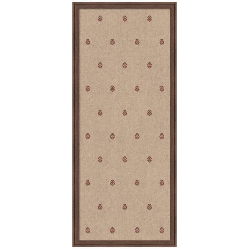 Kate and Laurel Pinboard Red Botanical Block Print - 18x42 - Florence Medium Brown