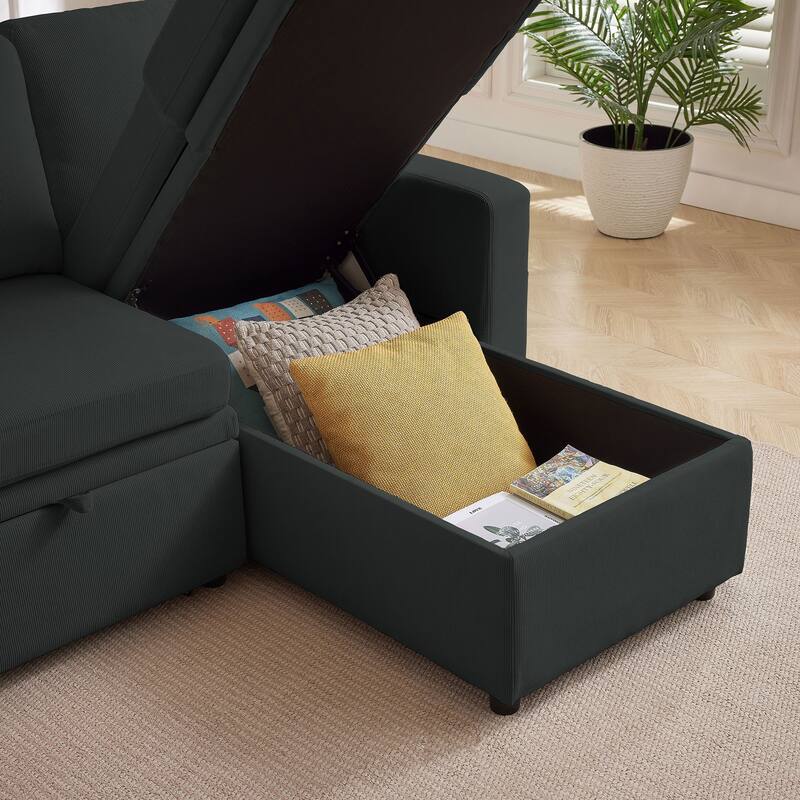 78.94" Pin Striped Fabric Sleeper Sofa