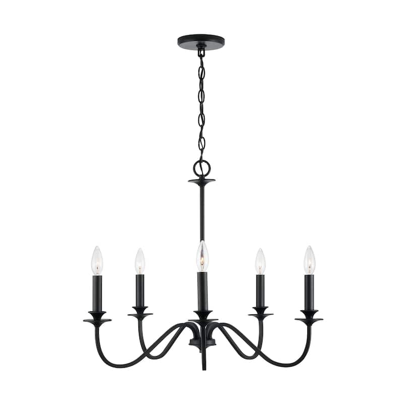 Weston 5-light Matte Black Chandelier