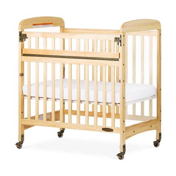 slide 2 of 7, Child Craft Avery SafeAccess Compact Clearview Crib with 2" Casters Natural