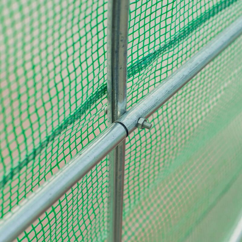 UV-Resistant Tunnel Hoop Greenhouse, Plant Shed with Roll-Up Zipper Door & Mesh Windows Gardening Plant Hot House