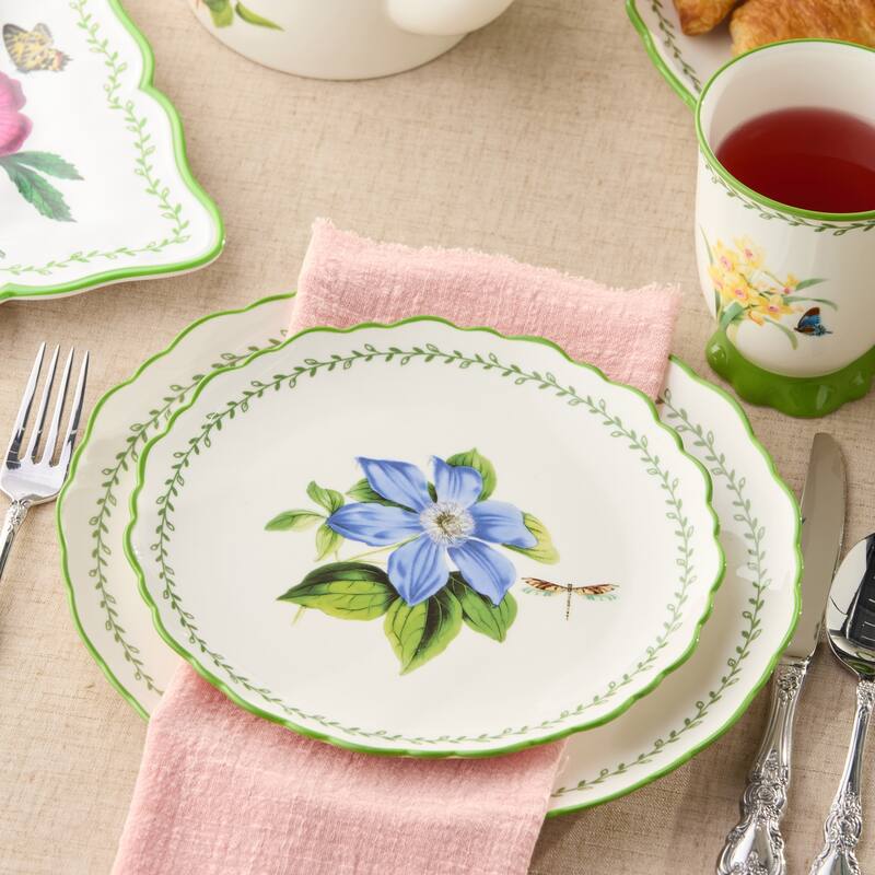Certified International Mirabella 8.5" Salad/Dessert Plates, Set of 4 Assorted Designs - 8.50"L x 8.50"W x 0.88"H