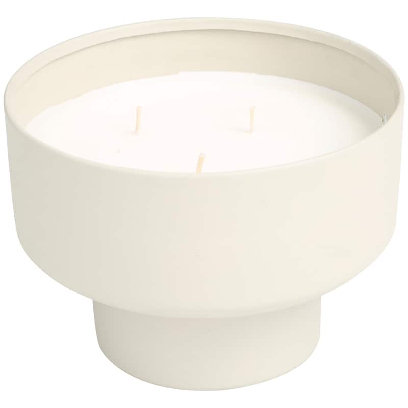 Metal Scented Matte 50 oz 3 Wick Candle with White Wax