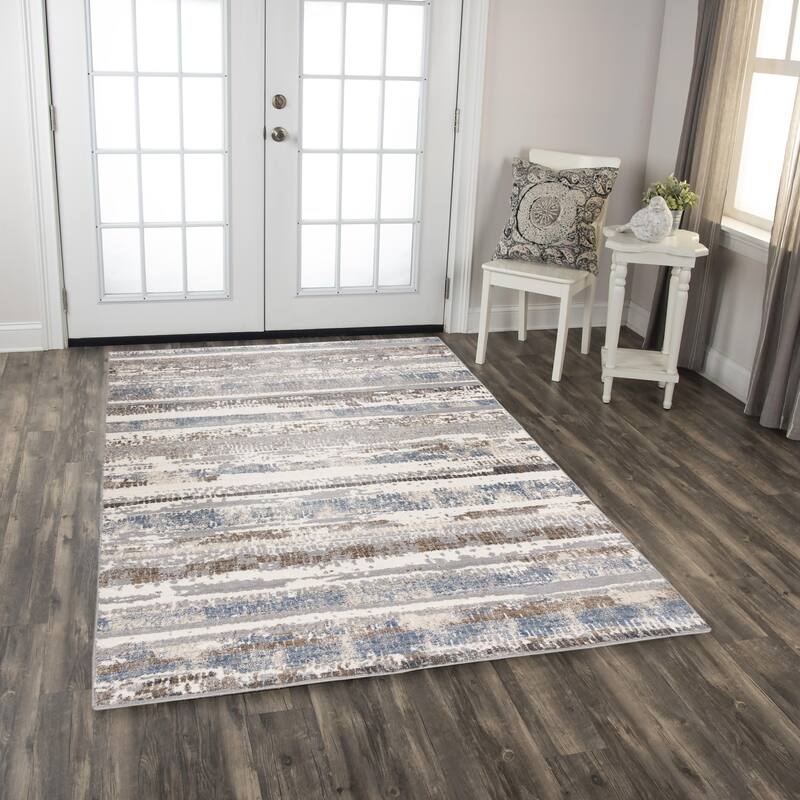 Alora Decor Sage Contemporary/Modern Blue Wool Area Rug