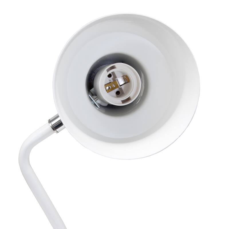 Modern Metal Gooseneck Desk Lamp with Dual USB Charging Ports Adjustable Arm Multiple Colors - 7.8" (L) x 5.2" (W) x 15.2" (H)