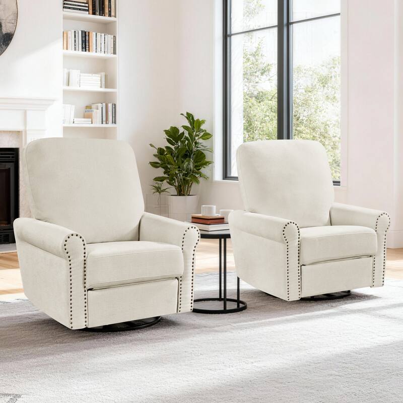 Heido 360 Degree Swivel Glider Manual Recliner Leisure Chair Set of 2