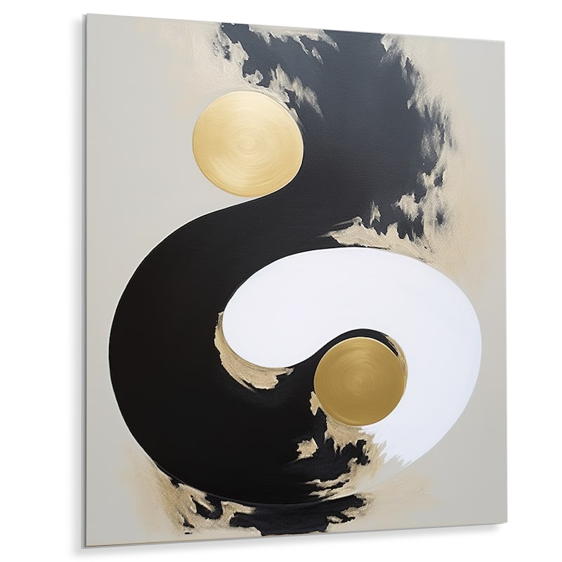 Designart "New Gold Balance X" Abstract Painting Metal Wall Art