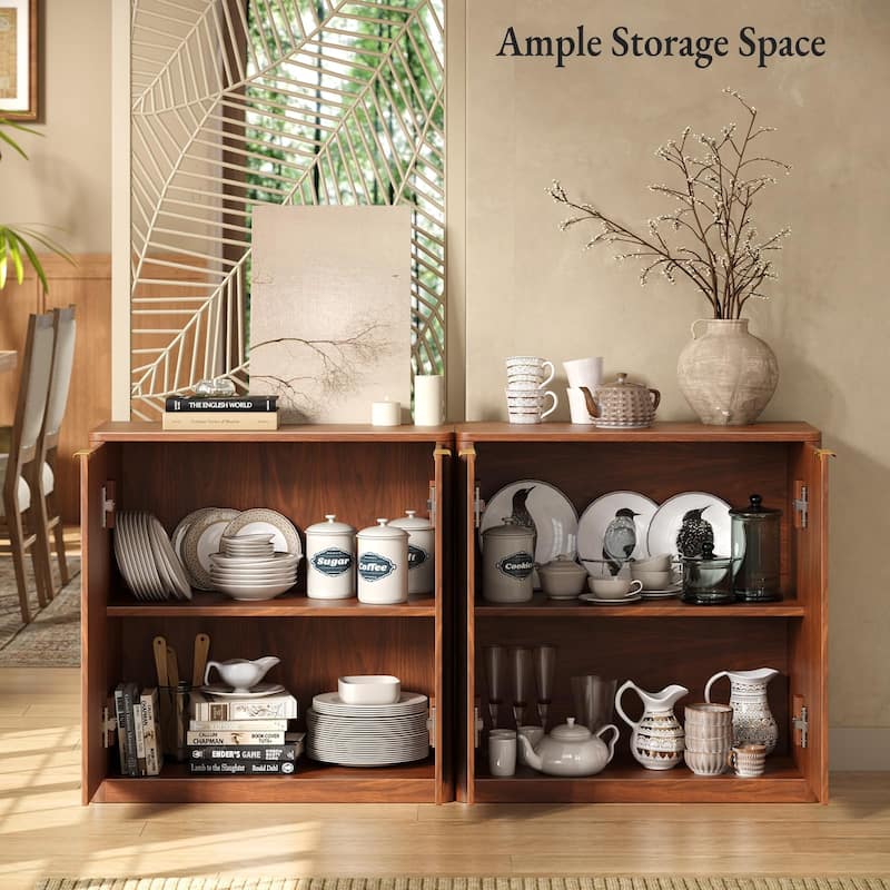 63" Buffet Cabinet with Storage, Fluted Sideboard with Adjustable Shelves for Living Room, Dining Room, Kitchen