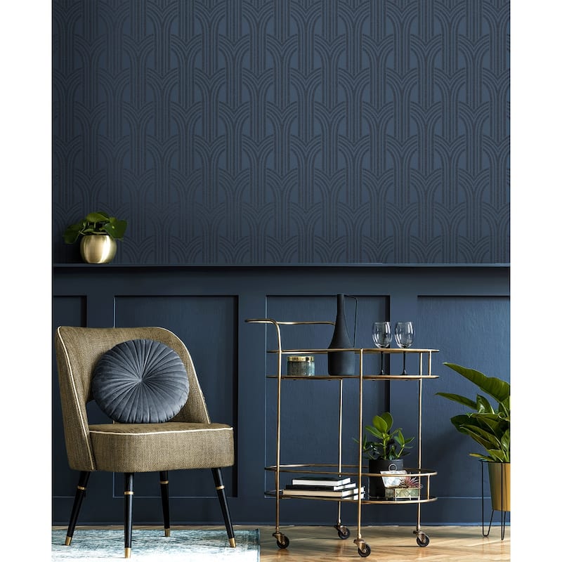 Seabrook Designs Diamond Stripe Glass Beaded Unpasted Wallpaper