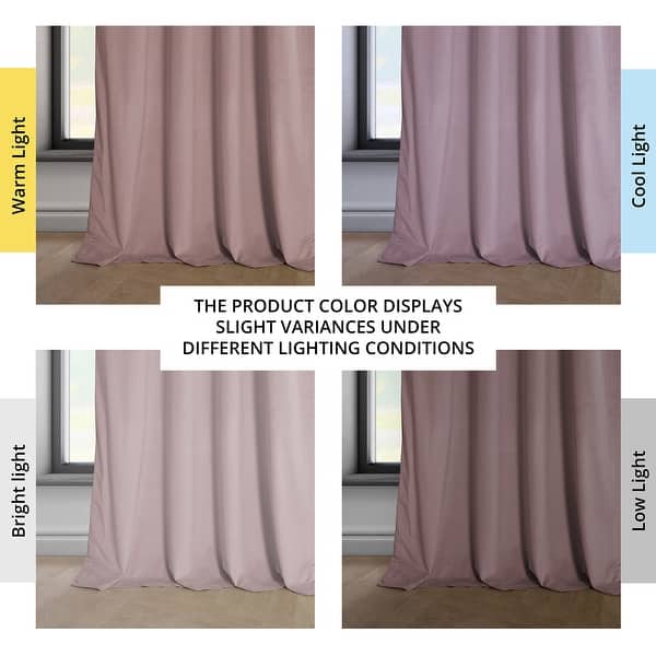 dimension image slide 15 of 21, Exclusive Fabrics Heritage Plush Velvet Room Darkening Curtains (1 Panel) Luxury Velvet Curtains for Bedroom & Living Room.