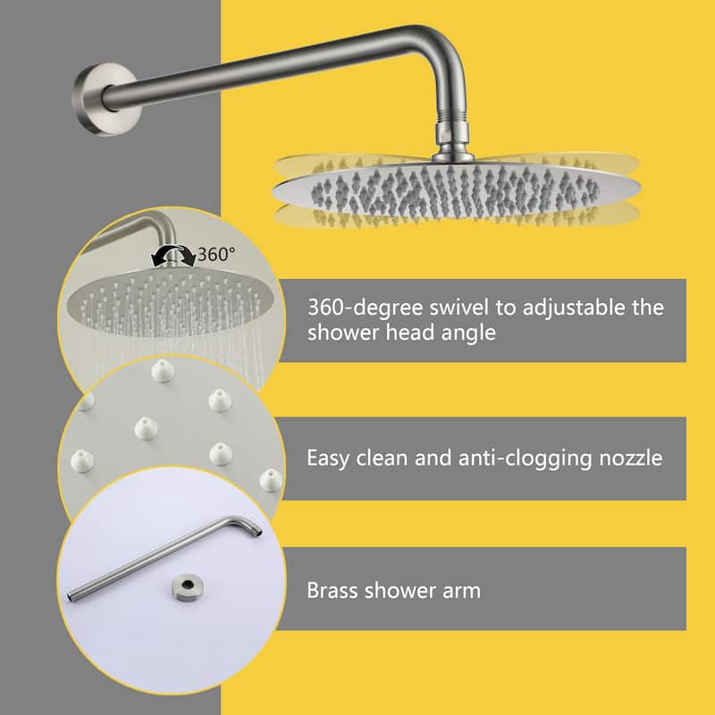 2-Function 10-In Wall Mounted Shower System