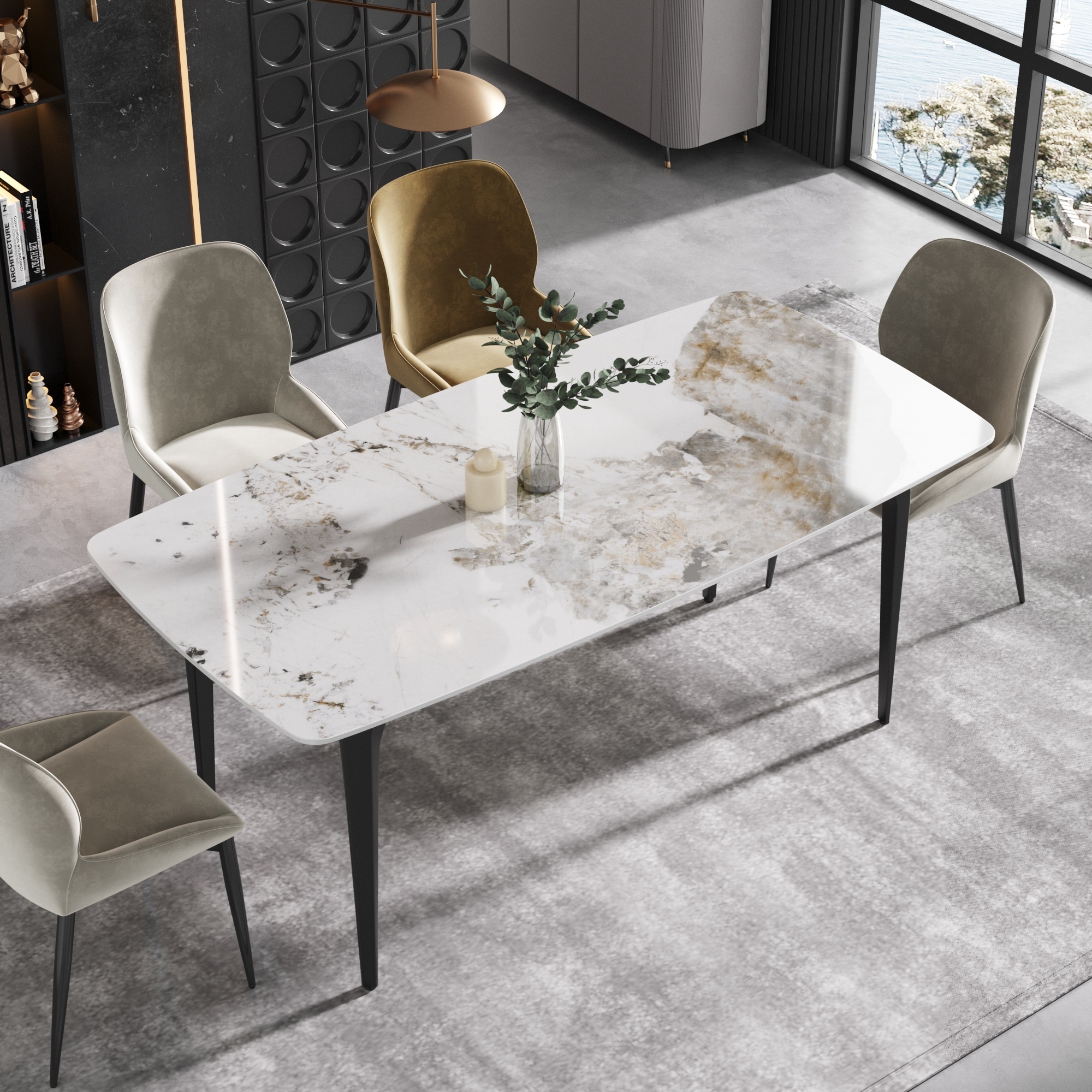 Dining table of marble clearance