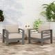 preview thumbnail 4 of 43, Cape Coral Outdoor Club Chairs with Optional Sunbrella Cushions (Set of 2) by Christopher Knight Home Beige+Polyster