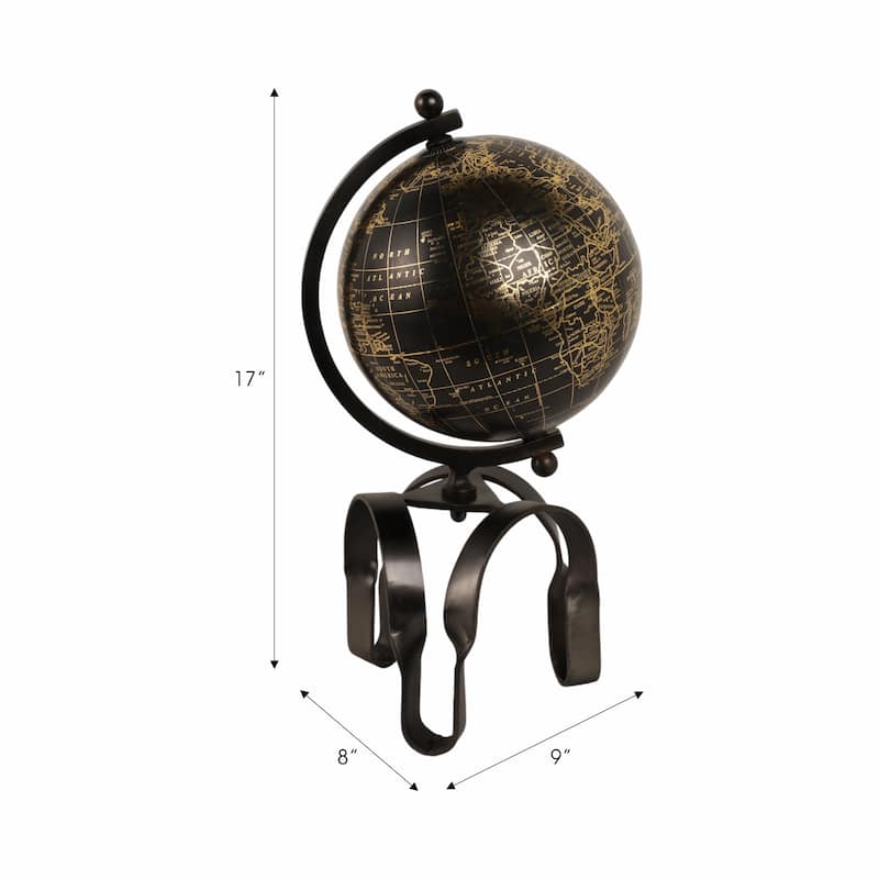 Modern Globe Sculpture with Unique Metal Stand for Home Decor