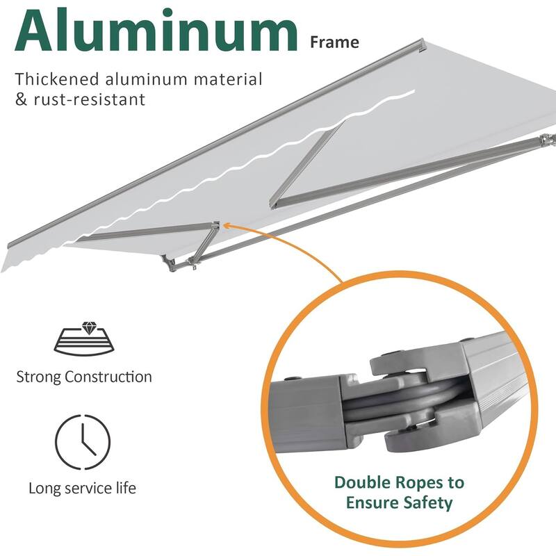 MCombo Patio Awning 8x7 Feet Sunshade Canopy for Manual Retractable Awnings