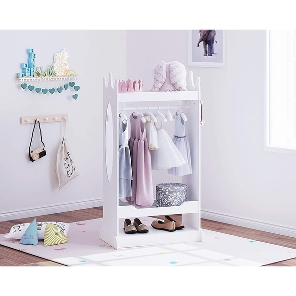 UTEX Kids Dress up Storage with Mirror,Costume Closet for Kids,Open Hanging Armoire Closet,Pretend Storage Closet for Kids. Opens flyout.