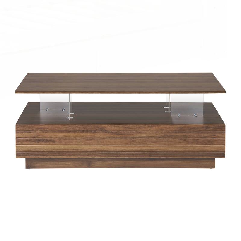 Modern Rectangular LED Lights Coffee Table