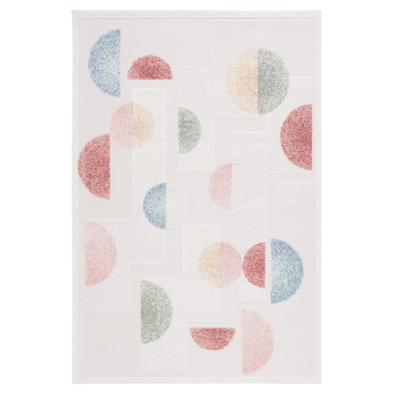 SAFAVIEH Sarasota Enza Indoor/ Outdoor Waterproof Patio Backyard Rug - 5'3" x 7'7" - Grey/Pink