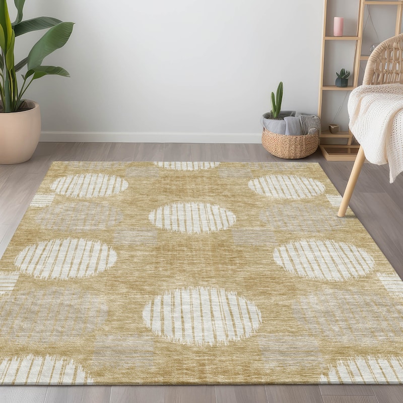 Machine Washable Indoor/ Outdoor Chantille Contemporary Dotty Rug